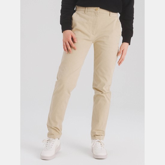 Aigle The Cotton Chino Pants Women Beige ZA-75381